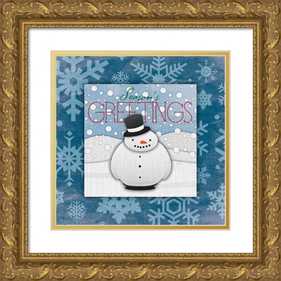 Grey, Jace 15x15 Gold Ornate Wood Framed with Double Matting Museum Art Print Titled - Seasons Greeting