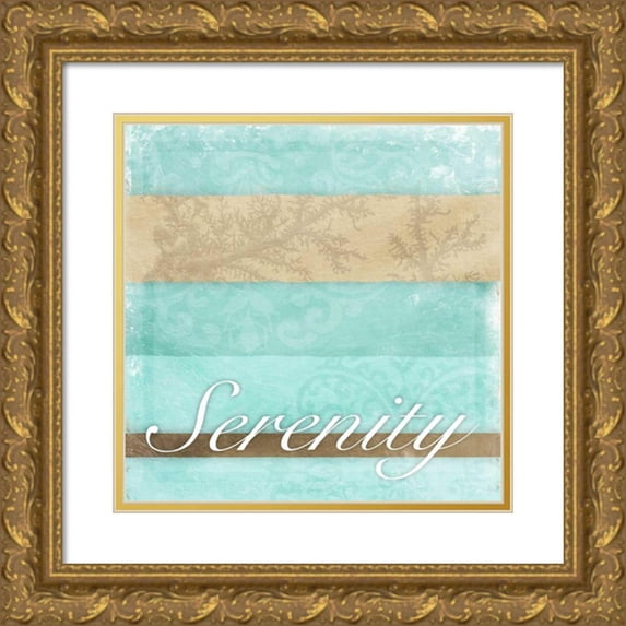 Grey, Jace 15x15 Gold Ornate Wood Framed with Double Matting Museum Art Print Titled - Serenity