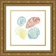 thumbnail image 1 of Grey, Jace 15x15 Gold Ornate Wood Framed with Double Matting Museum Art Print Titled - Soft Color Shells Mate, 1 of 4