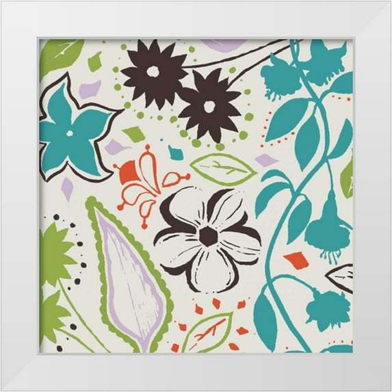 Grey, Jace 15x15 White Modern Wood Framed Museum Art Print Titled - Basic Floral 6