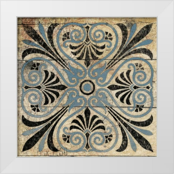 Grey, Jace 15x15 White Modern Wood Framed Museum Art Print Titled - Blue Pattern 5