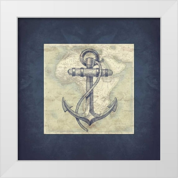 Grey, Jace 15x15 White Modern Wood Framed Museum Art Print Titled - Coastal Map Mate Bordered