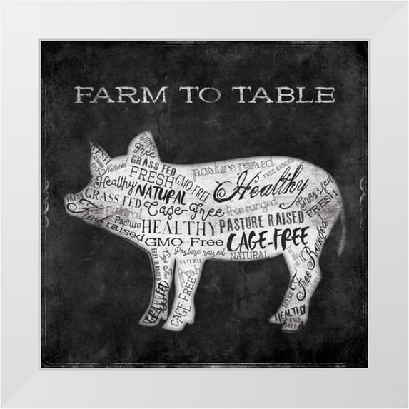 Grey, Jace 15x15 White Modern Wood Framed Museum Art Print Titled - Farm To Pig