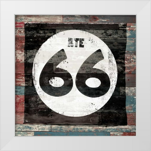 Grey, Jace 15x15 White Modern Wood Framed Museum Art Print Titled - Route 66 sign 2