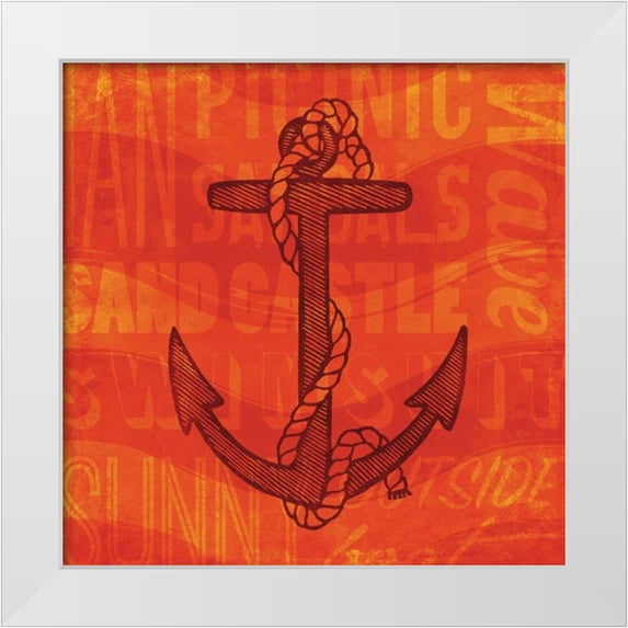 Grey, Jace 15x15 White Modern Wood Framed Museum Art Print Titled - Summer Bright Anchor