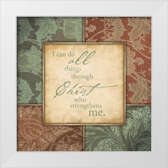 Grey, Jace 15x15 White Modern Wood Framed Museum Art Print Titled - Through Christ