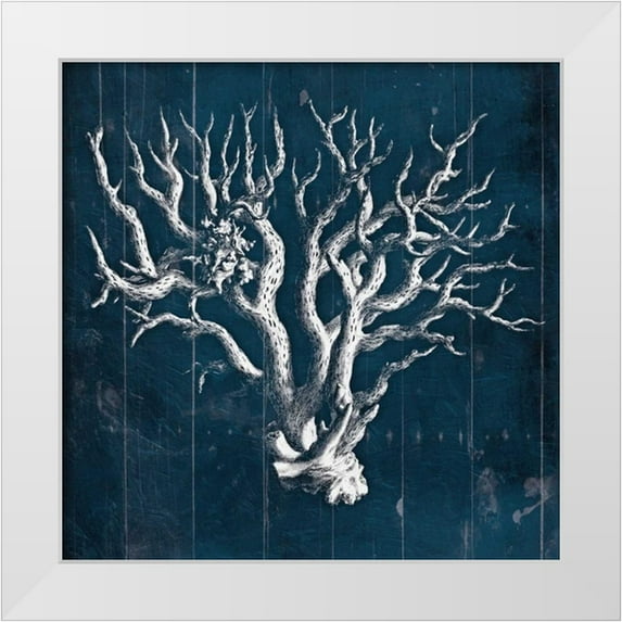 Grey, Jace 15x15 White Modern Wood Framed Museum Art Print Titled - Wood Coral five