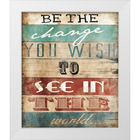 Grey, Jace 15x17 White Modern Wood Framed Museum Art Print Titled - Be The Change