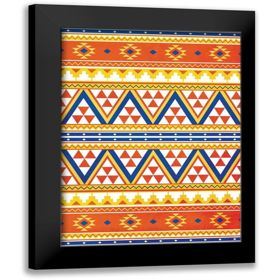 Grey, Jace 15x18 Black Modern Framed Museum Art Print Titled - Aztec Pattern Colors