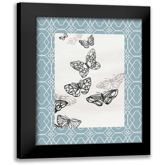 Grey, Jace 15x18 Black Modern Framed Museum Art Print Titled - Butterfly border 2