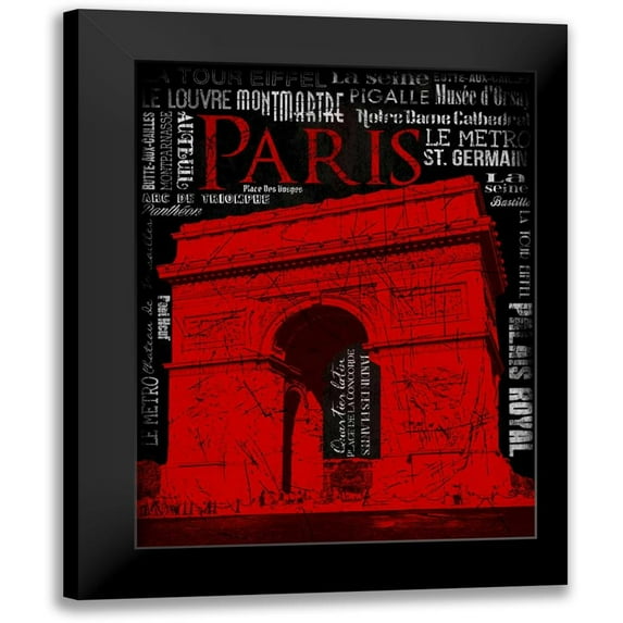 Grey, Jace 15x18 Black Modern Framed Museum Art Print Titled - Paris Type 2 RED