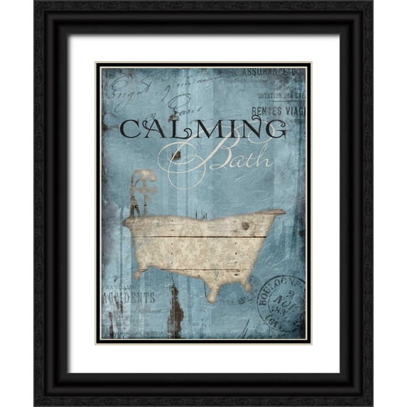 Grey, Jace 15x18 Black Ornate Wood Framed with Double Matting Museum Art Print Titled - Calming Bath