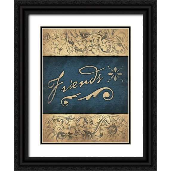 Grey, Jace 15x18 Black Ornate Wood Framed with Double Matting Museum Art Print Titled - Friends