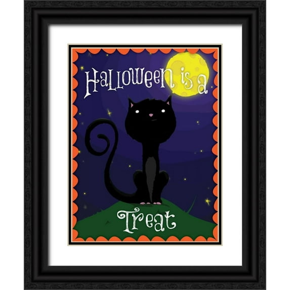Grey, Jace 15x18 Black Ornate Wood Framed with Double Matting Museum Art Print Titled - Halloween Treat II
