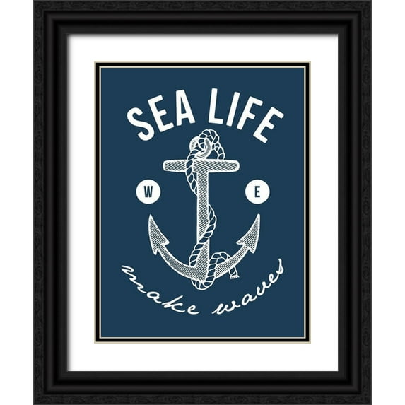 Grey, Jace 15x18 Black Ornate Wood Framed with Double Matting Museum Art Print Titled - Make Waves