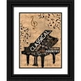 thumbnail image 1 of Grey, Jace 15x18 Black Ornate Wood Framed with Double Matting Museum Art Print Titled - Music Notes Cream Mate, 1 of 4