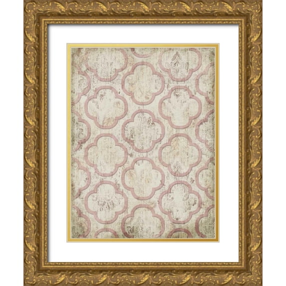Grey, Jace 15x18 Gold Ornate Wood Framed with Double Matting Museum Art Print Titled - Antique Rose Wall Mate