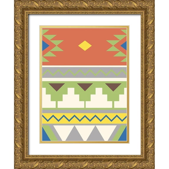 Grey, Jace 15x18 Gold Ornate Wood Framed with Double Matting Museum Art Print Titled - Aztec Calm