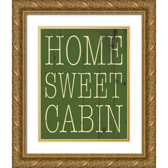 Grey, Jace 15x18 Gold Ornate Wood Framed with Double Matting Museum Art Print Titled - Cabin