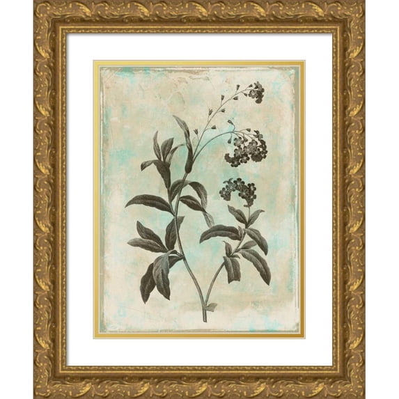 Grey, Jace 15x18 Gold Ornate Wood Framed with Double Matting Museum Art Print Titled - Earthy floral 1