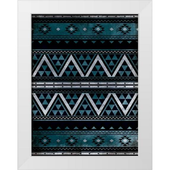 Grey, Jace 15x18 White Modern Wood Framed Museum Art Print Titled - Aztec Pattern