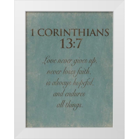 Grey, Jace 15x18 White Modern Wood Framed Museum Art Print Titled - Corinthians 137