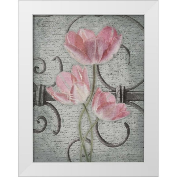 Grey, Jace 15x18 White Modern Wood Framed Museum Art Print Titled - Floral Fence Mate 2