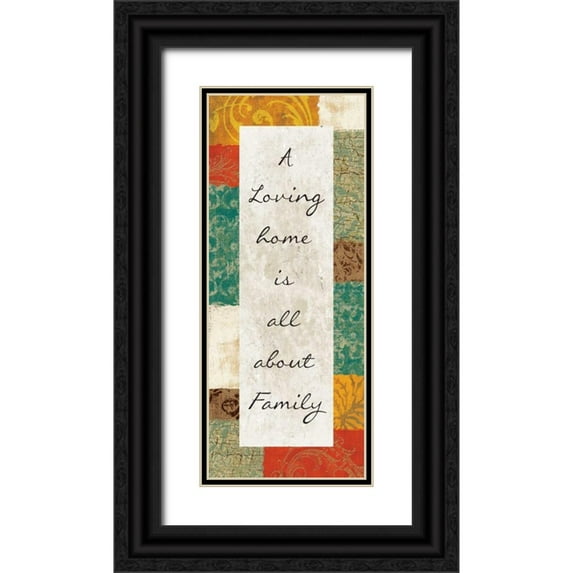 Grey, Jace 15x32 Black Ornate Wood Framed with Double Matting Museum Art Print Titled - All about Family