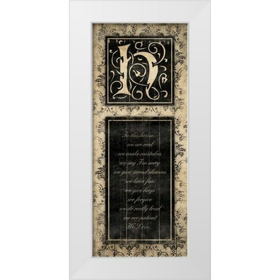 Grey, Jace 15x32 White Modern Wood Framed Museum Art Print Titled - H In This House