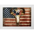 thumbnail image 1 of Grey, Jace 18x13 White Modern Wood Framed Museum Art Print Titled - American Floral Bull, 1 of 4
