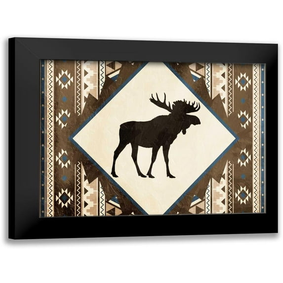 Grey, Jace 18x15 Black Modern Framed Museum Art Print Titled - Moose Pattern Mate Horizontal