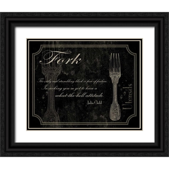 Grey, Jace 18x15 Black Ornate Wood Framed with Double Matting Museum Art Print Titled - Fork Quote 2
