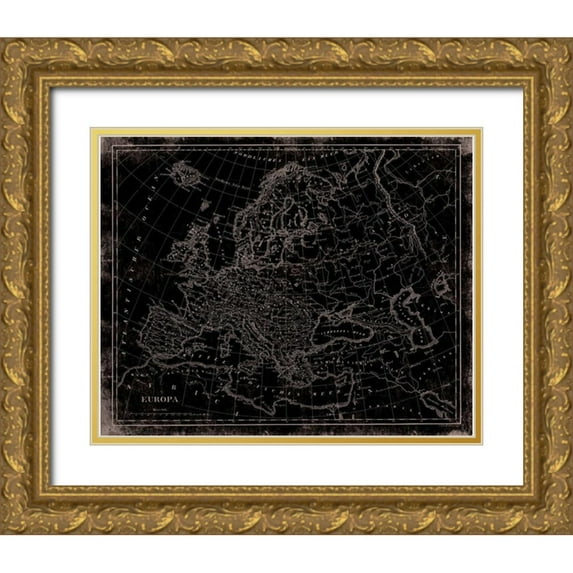 Grey, Jace 18x15 Gold Ornate Wood Framed with Double Matting Museum Art Print Titled - Eastern Map