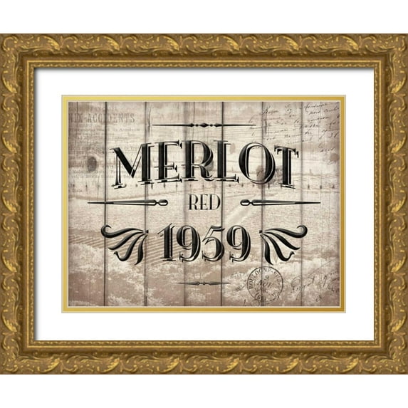 Grey, Jace 18x15 Gold Ornate Wood Framed with Double Matting Museum Art Print Titled - Merlot