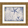 thumbnail image 1 of Grey, Jace 18x15 Gold Ornate Wood Framed with Double Matting Museum Art Print Titled - Sea Life in Navy 2, 1 of 4