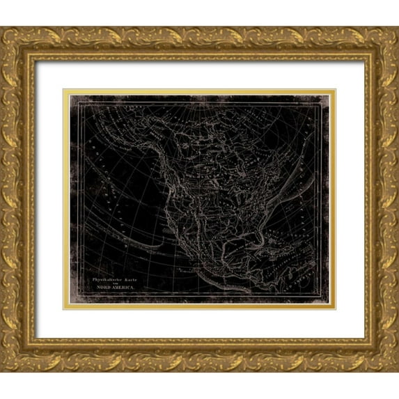 Grey, Jace 18x15 Gold Ornate Wood Framed with Double Matting Museum Art Print Titled - Western Map