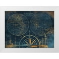 thumbnail image 1 of Grey, Jace 18x15 White Modern Wood Framed Museum Art Print Titled - Golden Sea Blue Map, 1 of 4
