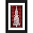 thumbnail image 1 of Grey, Jace 18x32 Black Ornate Wood Framed with Double Matting Museum Art Print Titled - Checked Christmas Tree, 1 of 4