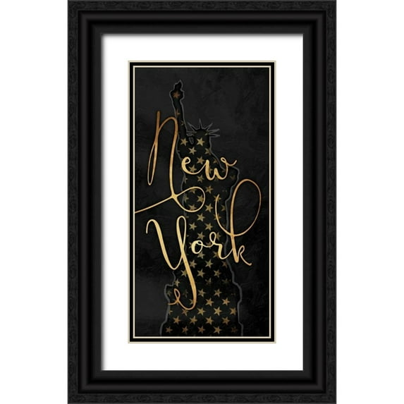 Grey, Jace 18x32 Black Ornate Wood Framed with Double Matting Museum Art Print Titled - Golden New York