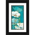 thumbnail image 1 of Grey, Jace 18x32 Black Ornate Wood Framed with Double Matting Museum Art Print Titled - Teal Gold Florals Mate, 1 of 4