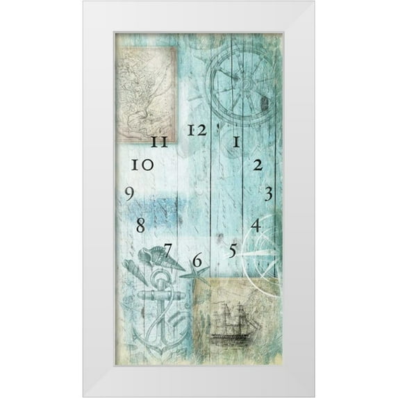 Grey, Jace 18x32 White Modern Wood Framed Museum Art Print Titled - Sea Clock