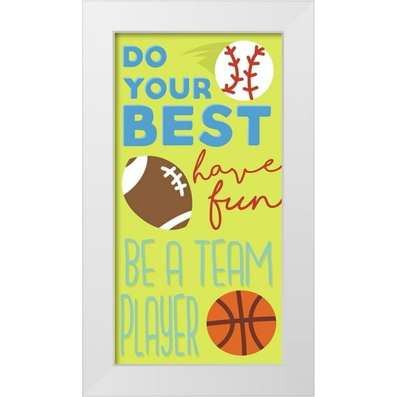 Grey, Jace 18x32 White Modern Wood Framed Museum Art Print Titled - Sports Is Fun