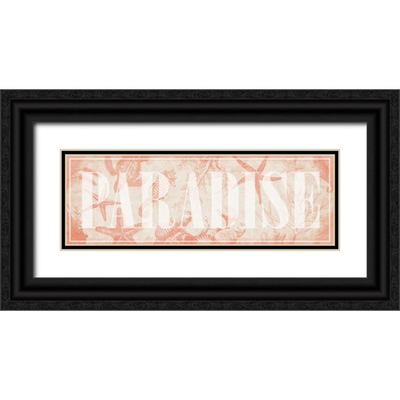 Grey, Jace 18x9 Black Ornate Wood Framed with Double Matting Museum Art Print Titled - Paradise