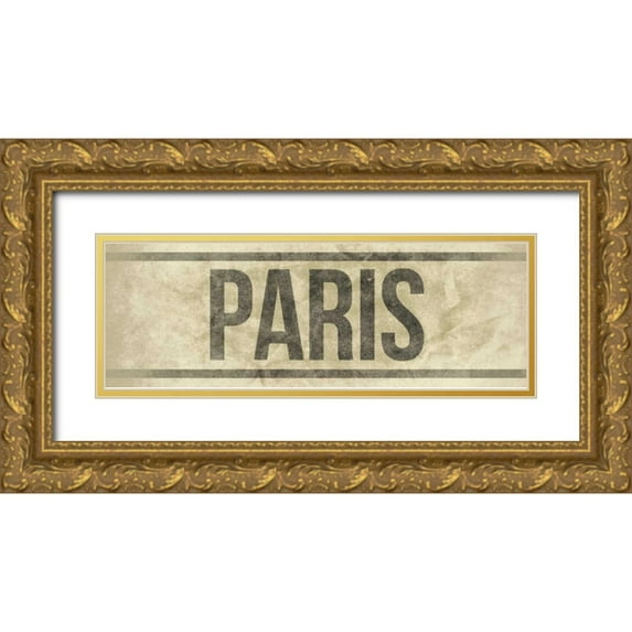 Grey, Jace 18x9 Gold Ornate Wood Framed with Double Matting Museum Art Print Titled - PARIS
