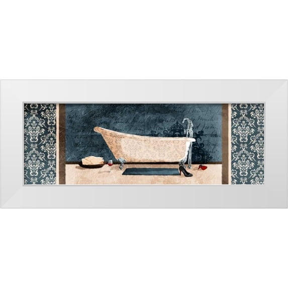 Grey, Jace 18x9 White Modern Wood Framed Museum Art Print Titled - Enjoying Bath
