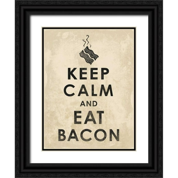 Grey, Jace 19x24 Black Ornate Wood Framed with Double Matting Museum Art Print Titled - Bacon3 Cream