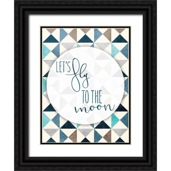Grey, Jace 19x24 Black Ornate Wood Framed with Double Matting Museum Art Print Titled - Fly To The Moon