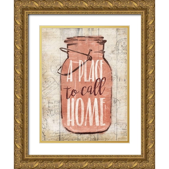 Grey, Jace 19x24 Gold Ornate Wood Framed with Double Matting Museum Art Print Titled - A Jar To Call Home
