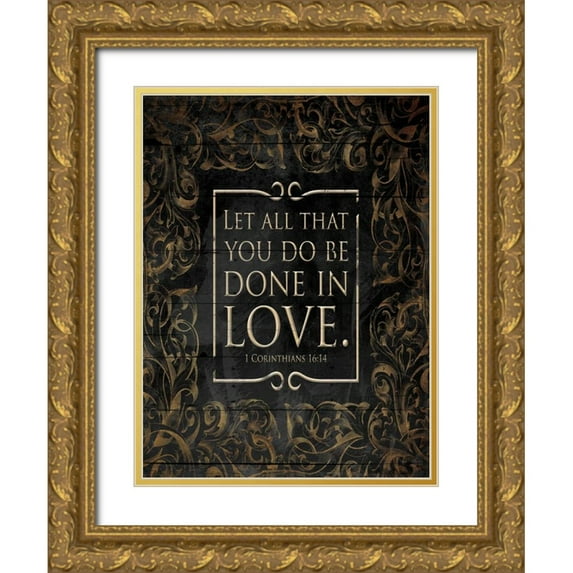 Grey, Jace 19x24 Gold Ornate Wood Framed with Double Matting Museum Art Print Titled - Done In Love