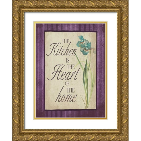 Grey, Jace 19x24 Gold Ornate Wood Framed with Double Matting Museum Art Print Titled - Kitchen Heart of The Home